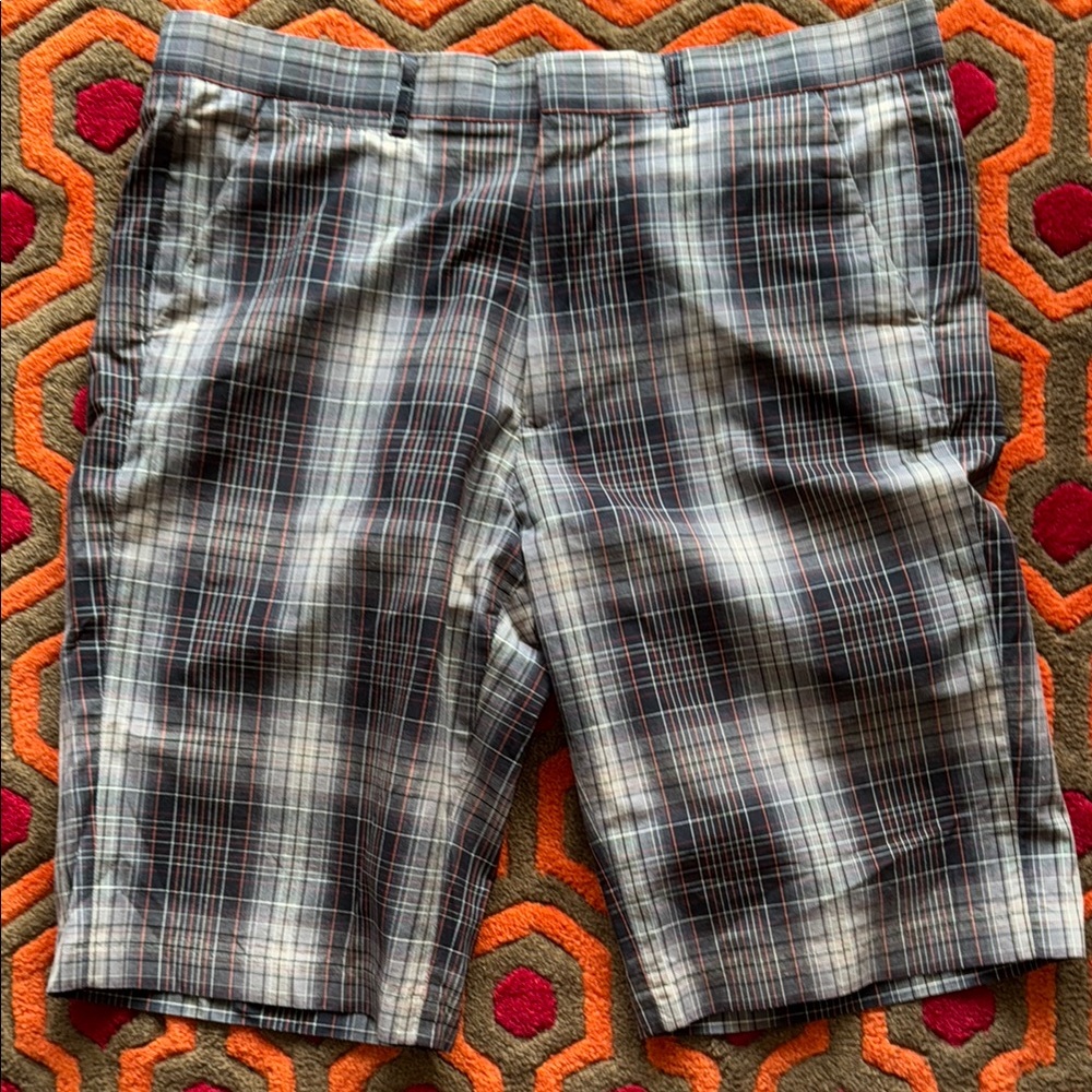 Ben Sherman Gray and Black Flat Front Shorts Men's 33W